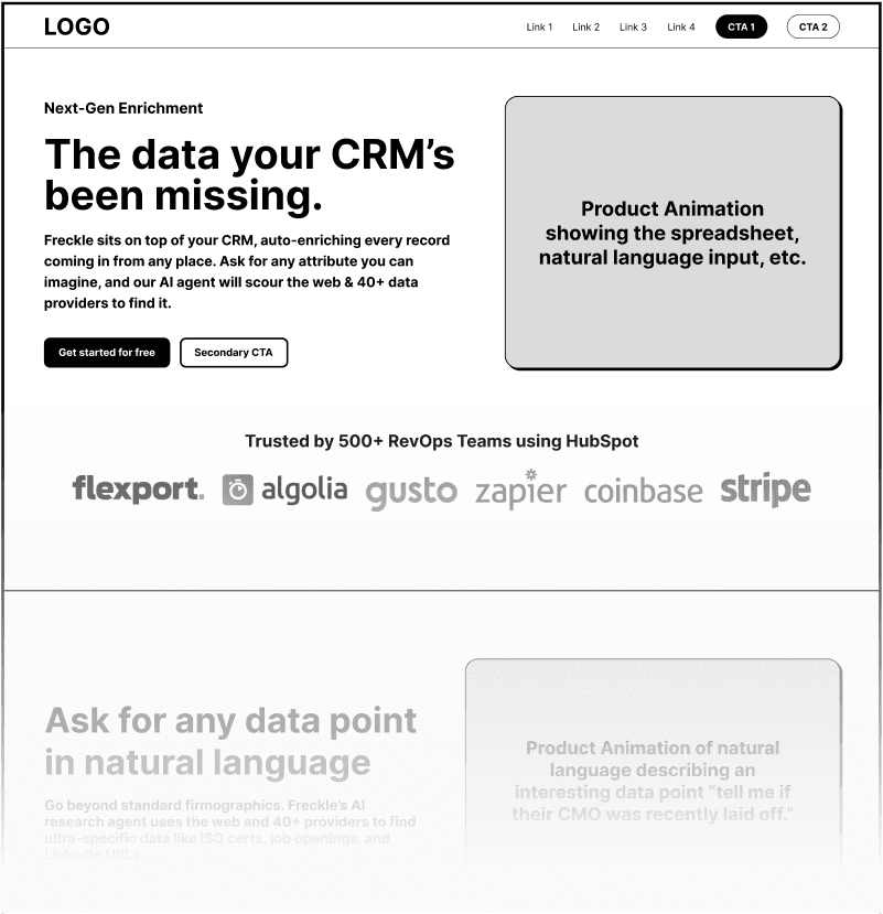 Homepage Wireframe Preview